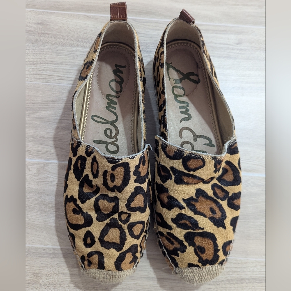 Sam Edelman Shoes Chloe Tan Brown Leopard Print Slip-on Sz 7.5 EU 37.5 *GUC Wild